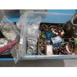 Large tub of costume jewellery.