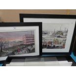 Helen Bradley print and Lowry style landscape print