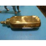 A 19th century large brass powder flask rectangular shape