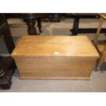 Victorian pine blanket box.