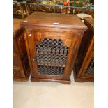 Indonesian metal fronted single door cabinet