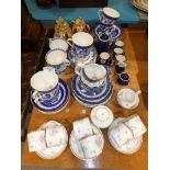 A mixed lot of table ceramics including Satsuma, Minton, Willow Pattern etc
