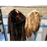 Pine Marten fur cape, plus 3/4 length beaver lamb coat