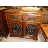 Indonesian metal fronted double door cabinet