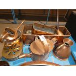 A collection of miscelaneous copper and brassware, 10 items