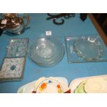Collection of 1950s glass plates and serving dishes