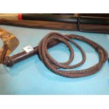 A leather bull whip