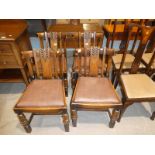 Set of four oak Art Deco chairs