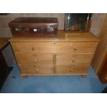 An 18th century pine chest of five drawers