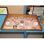 Large mid century grinding stone display case