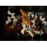Collection of approx 30 Britains and J hill diecast farm animals mainly cows and horses