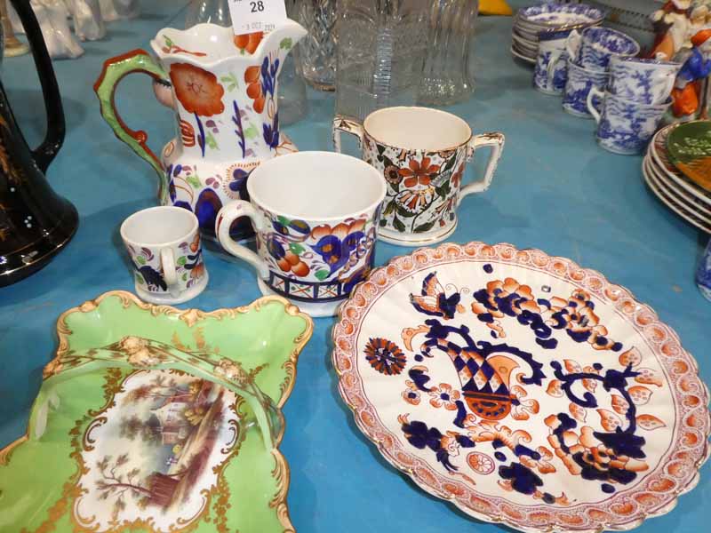 six items of 19th century porcelain and pottery
