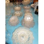 A selection of early 20th century moulded table glass including bowls, dishes comports etc
