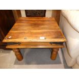 Hardwood coffeetable with iron studded top