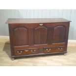 George III oak panel mule chest