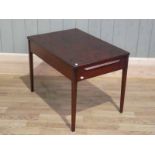 A small single drawer 1960s Scandanavian design Norwegian side table, by W. Gram-Johannessen for