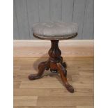 Victorian rosewood pedestal piano stool