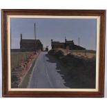 Russell Howarth (British, 1927-2020) oil on board 'Delph Heights' in Saddleworth, signed lower