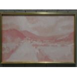 Edward Heeley (1935-2011) Oil on canvas pastoral landscape in pink Nidderdale signed lower left
