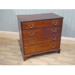 George III oak chest of four drawers