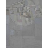 Edward Heeley (1935-2011) oil on board abstract study in grey Grey Quarry signed lower left and