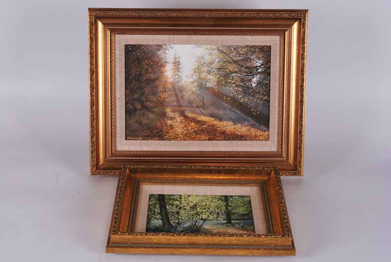 N. Spilman (20th century) Spring Night and Autumn Night, two oil on boards in gilt frames - Image 2 of 2