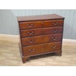 George III oak chest of four drawers