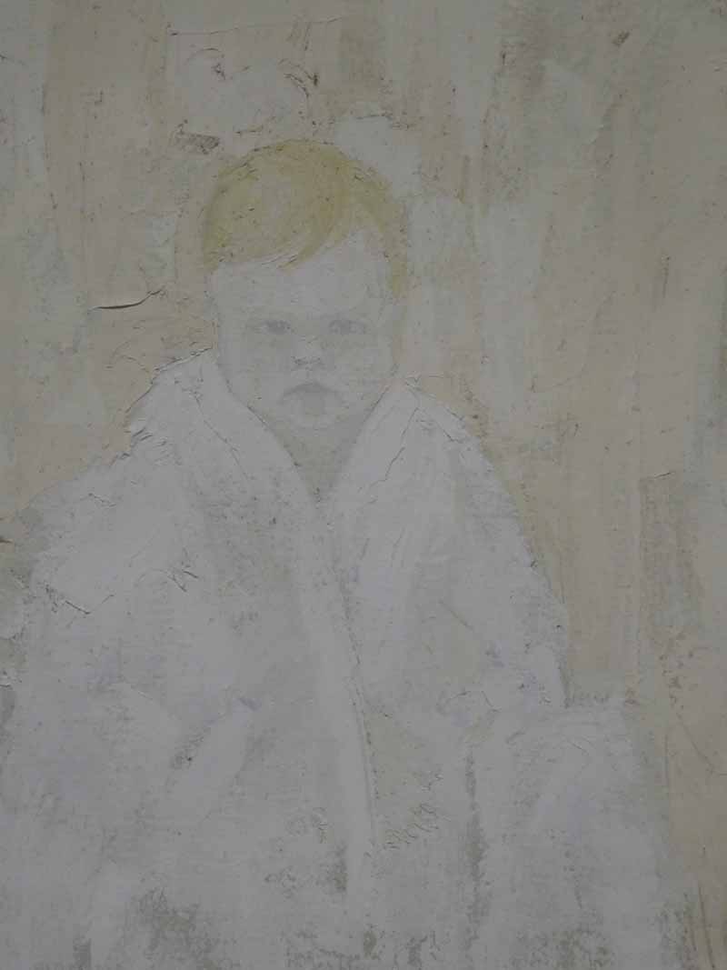 Edward Heeley (1935-2011) Two oil on canvas paintings, one a portrait in creams and pale yellows - Image 2 of 2