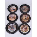A group of 19th century Prattware pot lids including: Country Quarters , A Pair , Chanty ,