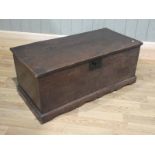 George III oak blanket box with internal candle box