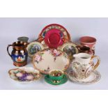 A quantity of mixed ceramics including Royal Crown Derby hand painted ceramics Sylvas box 2111