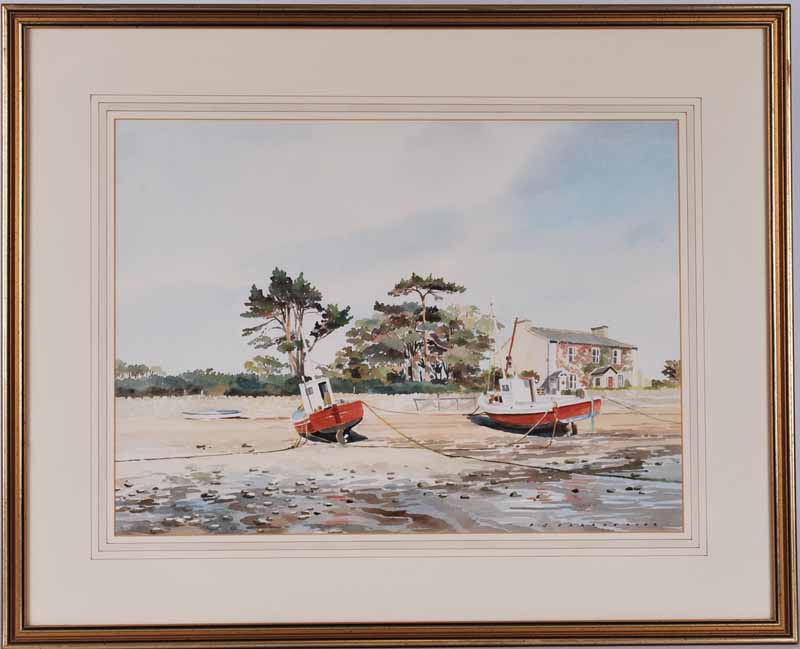 P.J Hargreaves (20th century) watercolour of Morcambe Bay 35cm x 48cm framed and signed