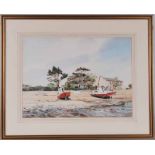 P.J Hargreaves (20th century) watercolour of Morcambe Bay 35cm x 48cm framed and signed