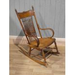 Edwardian stick back bent wood rocking chair