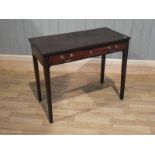 George III mahogany single drawer side table on square tapered legs