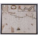 17th Century Sea Chart showing the Yorkshire coast by Jacob and Casper Lootsman (Jacobz)