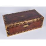 A good Victorian brass mounted mahogany writing box, 50.5 cm x 26 cm x 17 cm