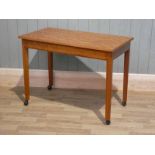 Gordon Russell rectangular table in walnut and mahogany, stamped E.R 1959 Russel of Broadway. 53cm x