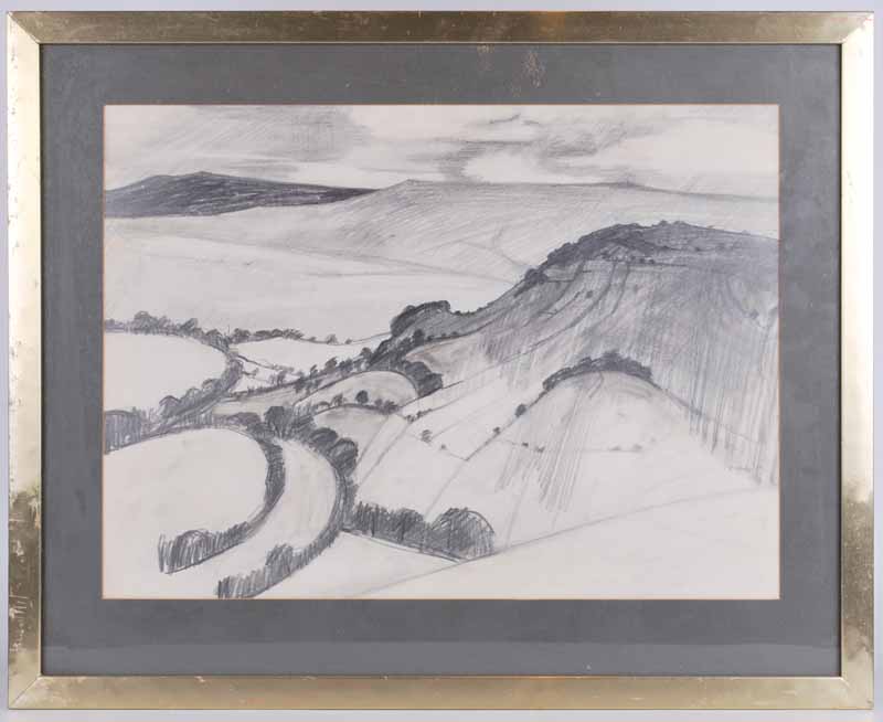 Edward Heeley (1935-2011) Four graphite on paper North Countrylandscapes from the artists Pennine - Image 2 of 4