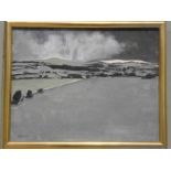 Edward Heeley (1935-2011) Oil on canvas pastoral landscape with foreboding clouds Airdale signed