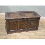 Early 18th Century small oak panel chest