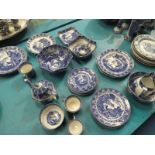 A mixed lot of Cauldon Chariot blue and white plates