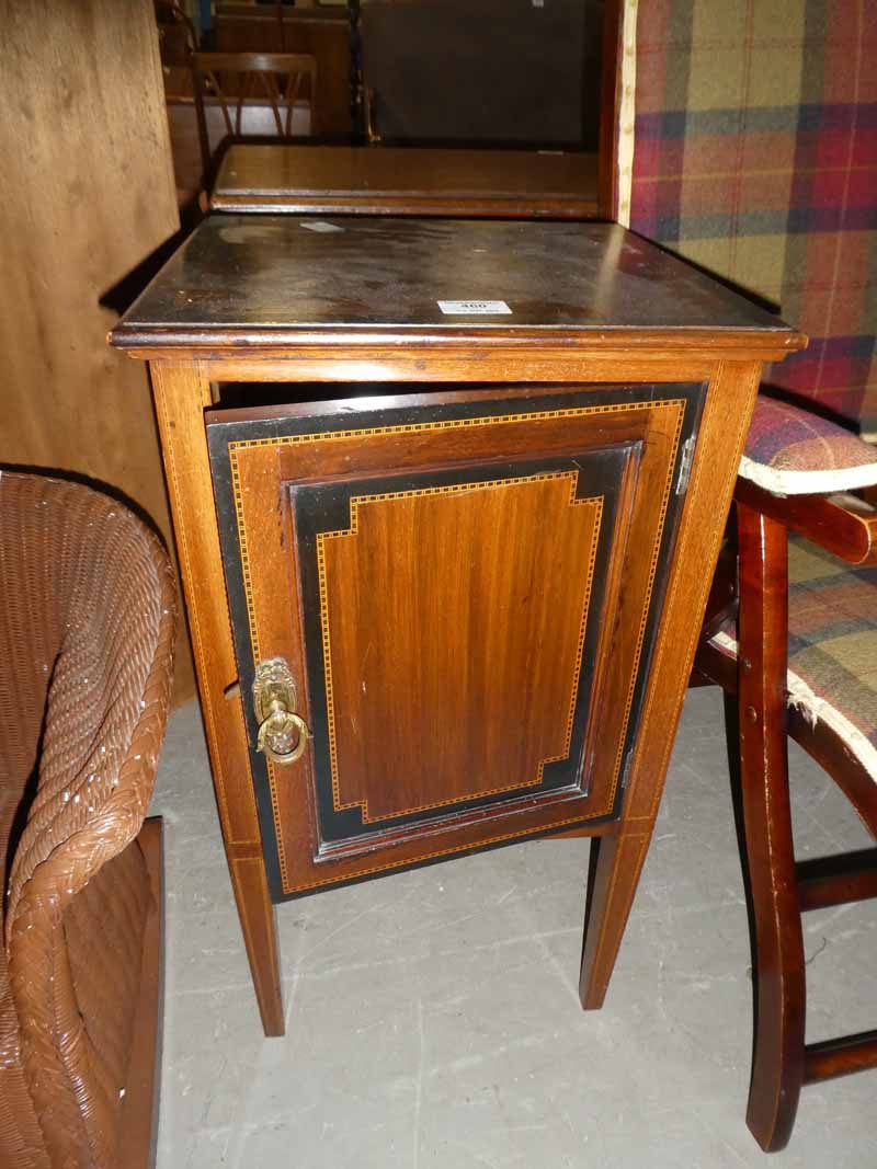 An Edwardian Mahogany and Inlaid Bedside cabinet