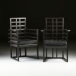 A PAIR OF "ARMLOFFEL" ARMCHAIRS, JOSEF HOFFMANN, MADE BY WITTMANN, AUSTRIA, DESIGNED 1908,