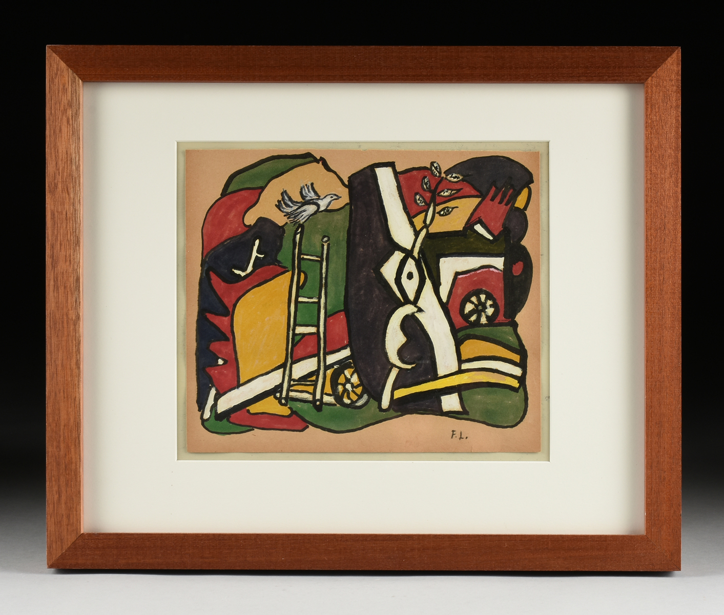 JOSEPH FERNAND HENRI LÉGER (French 1881-1955) A PRINT, "Untitled," CIRCA 1950, gouache on paper, - Image 2 of 11