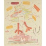 DICK WRAY (American/Texas 1933-2011) A DRAWING, "Zia Eagle Dancer," JANUARY 11, 1976, mixed media on