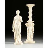 A GROUP OF TWO OLD WORLD ITALIAN STYLE PATIO SCULPTURES, MODERN, cast composite, a copy after the