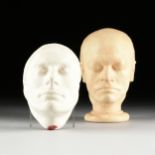 A GROUP OF TWO ENGLISH PLASTER LIFE MASK REPLICAS OF WILLIAM BLAKE AND JOHN KEATS, CIRCA 1999, the