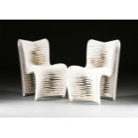 A PAIR OF "SEATBELT" WHITE DINING CHAIRS, DESIGNER NUTTAPONG CHAROENKITIVARAKORN, BY PHILLIPS