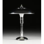 A BAUHAUS CHROME TABLE LAMP, DESIGN ATTRIBUTED TO MAX SCHUMACHER, EARLY/MID 20TH CENTURY, a ball and